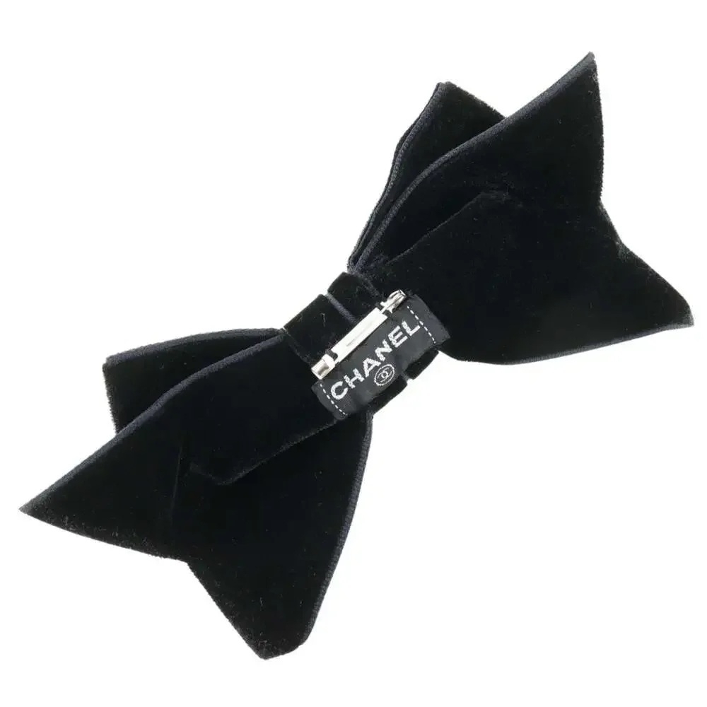 Chanel Ribbon Brooch Black #207258C76B